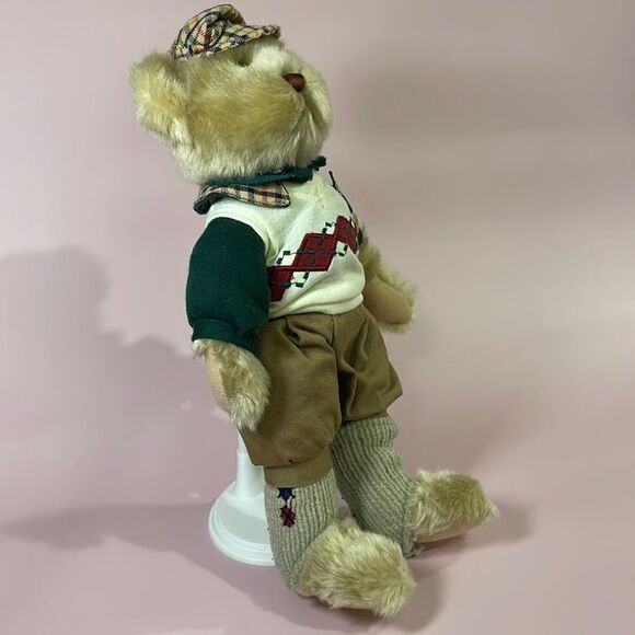 Crosby Brass Button Bears Sports Bear Golfer Player 12" with Standard Plush EUC - Picture 2 of 9